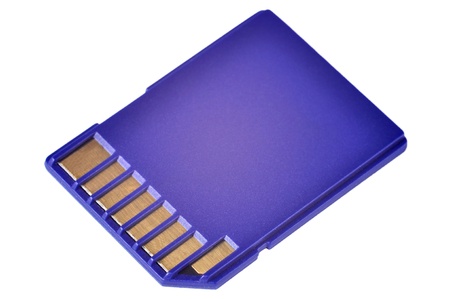 Blue Secure Digital Card isolated on white
