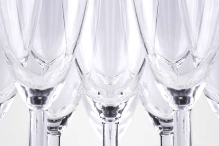 Champagne glasses in a white backgroundの写真素材