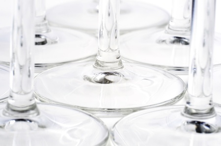 Champagne glasses in a white backgroundの写真素材
