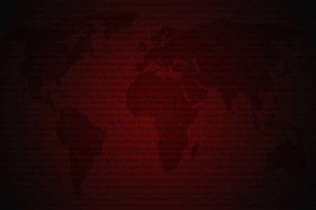 World map red background with world capitals on top of itの写真素材