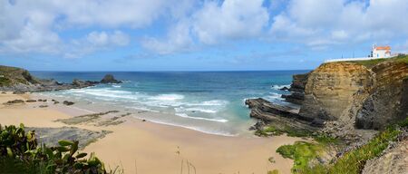 Panorama of Zambujeira do Mar Beach, in Portugalの写真素材