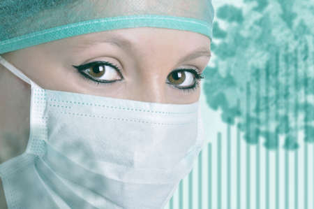 Closeup portrait of a female doctor during the coronavirus pandemic
