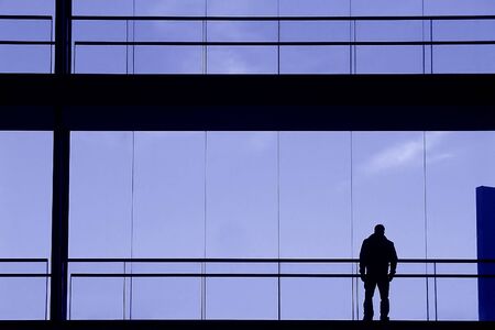 man in the buildingの写真素材