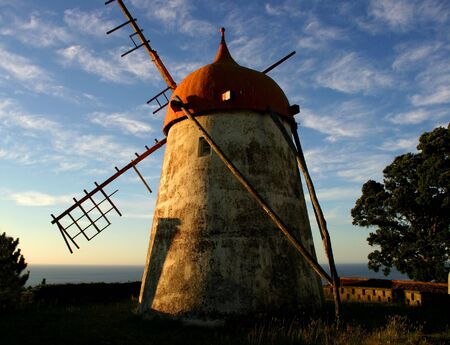 azores ancient windmillの写真素材