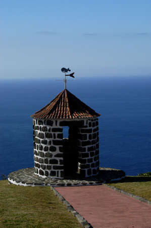 windmill in azores, portugalの写真素材