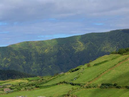 green azores mountainsの写真素材