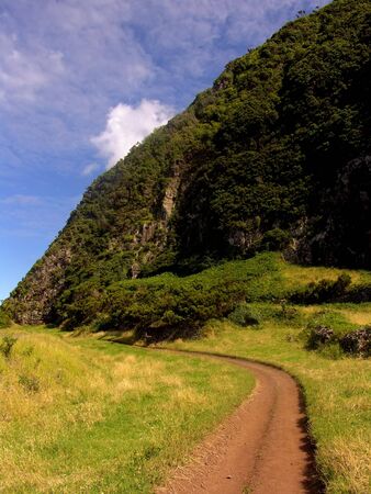azores road on the mountainsの写真素材