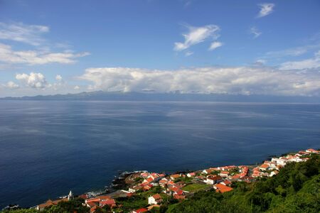 azores village on the coastの写真素材