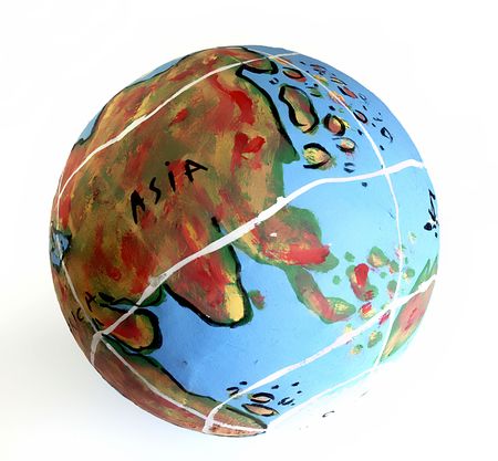 earth world globe in a white beackgroundの写真素材