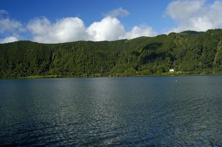 furnas lake in azores islandの写真素材