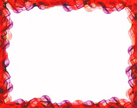 Decorative framework, colored smoke over white paperの写真素材