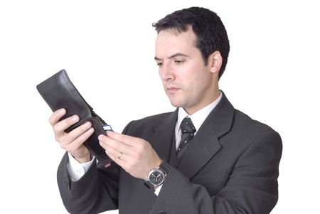 attractive young person businessman a over white backgroundの写真素材