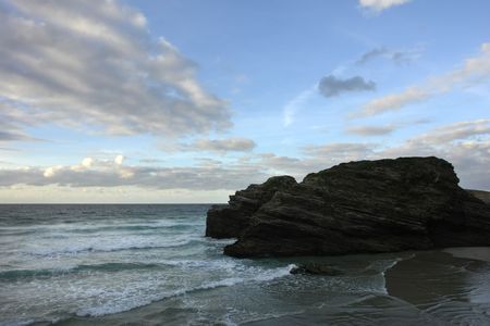 coastal cliff in the portuguese coast at dawn