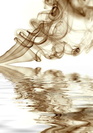 brown rays smoke abstract in white background の写真素材