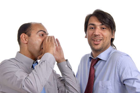 two young business men portrait on whiteの写真素材