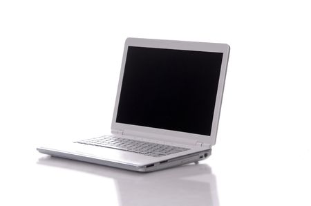 a personal computer isolated on white backgroundの写真素材
