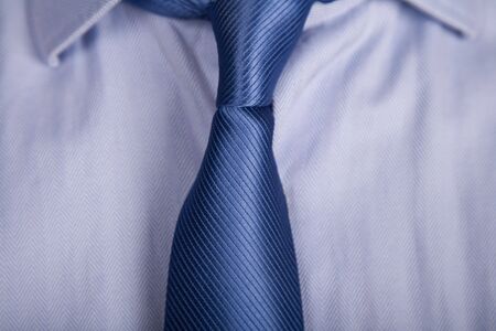 detail of a Business man Suit with blue tieの写真素材