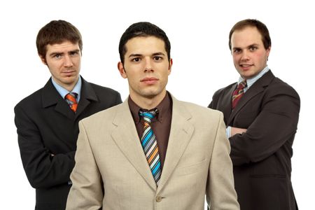 three business men isolated on white background の写真素材