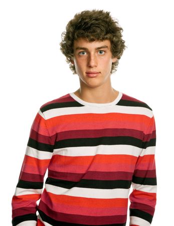 casual young man portrait, isolated on whiteの写真素材