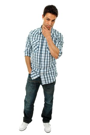 young casual man full body in a white background young casual man full body in a white background