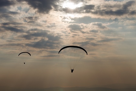 Paragliding Cross-country Portuguese League, in the north of Portugalの写真素材