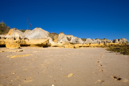 portuguese beach at Algarve, the south of the countryの写真素材