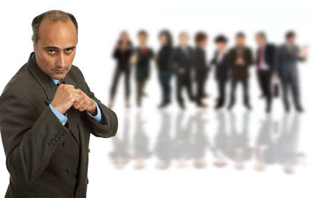 young business man with some people on the backの写真素材