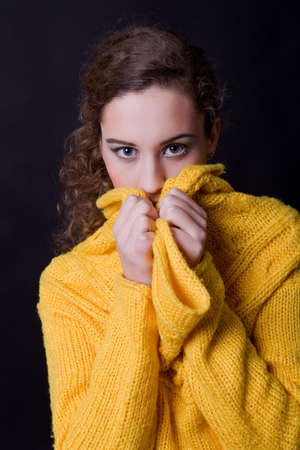 an young beautiful woman close up portraitの写真素材