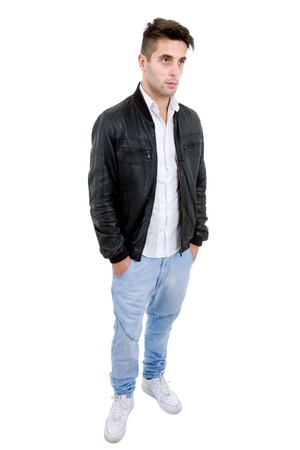young casual man full body in a white background young casual man full body in a white background
