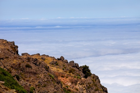 Mountains of Madeira island above the clouds at Pico do Areeiro and Ruivoの写真素材