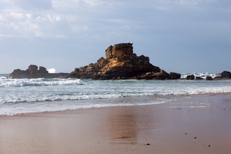 beautiful beach at algarve, the south of portugalの写真素材