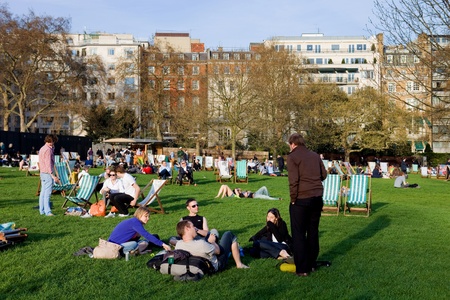 people at the park in London, UKのeditorial素材