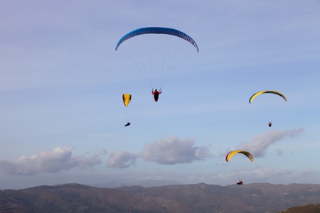 Paragliding Cross-country Portuguese League, in the north of Portugal, December 17, 2011, Caldelas, Portugal.のeditorial素材
