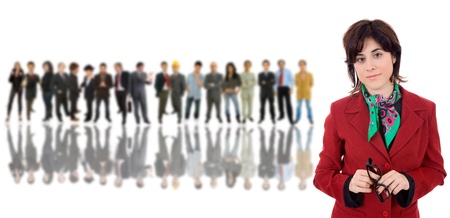 business woman in front of a group of peopleの写真素材