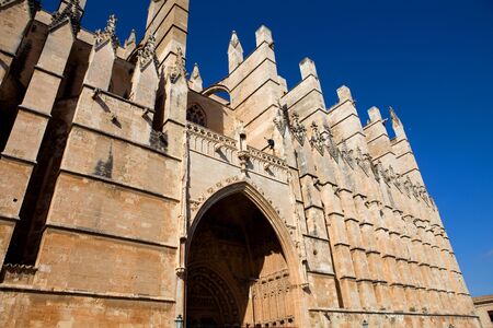 Detail of Mallorca cathedral, in Palma de Mallorca, Spainの写真素材