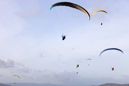 Paragliding Cross-country Portuguese League, in the north of Portugal, December 17, 2011, Caldelas, Portugal.のeditorial素材