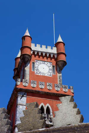Detail of Pena palace, in the village of Sintra, Lisbon, Portugalの写真素材