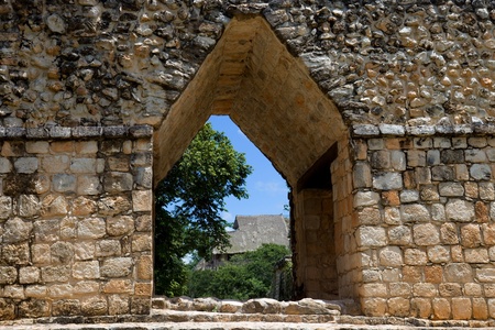 Ancient Maya city of Ek Balam, Yucatan, Mexicoのeditorial素材