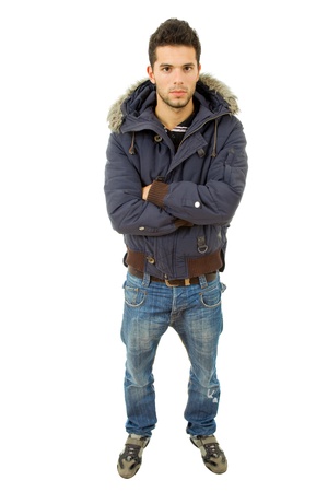 young casual man full body in a white background young casual man full body in a white background