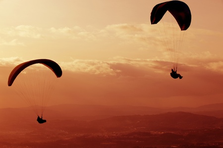 Paragliding Cross-country Portuguese League, in the north of Portugalの写真素材
