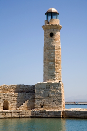 The lighthouse at the Venetian harbour, Rethymnoの写真素材