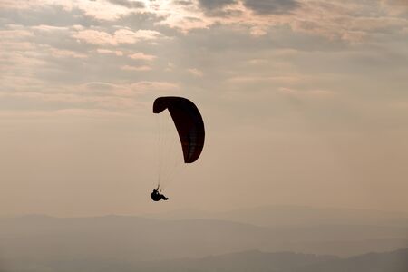 CALDELAS, PORTUGAL - OCTOBER 16: Paragliding Cross-country Portuguese League, in the north of Portugal, 16 October, 2010, Caldelas, Portugal.のeditorial素材
