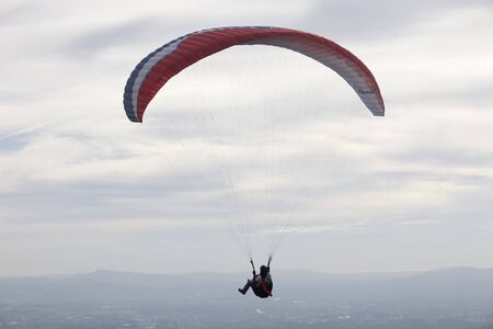 Paragliding AbouaAboua Festival, in the north of Portugal, September 22, 2012, Caldelas, Portugal.のeditorial素材