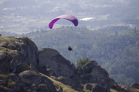 Paragliding Aboua Cup, in the north of Portugal, October 13, 2012, Caldelas, Portugal.のeditorial素材