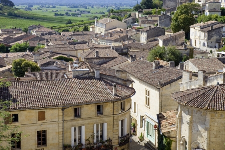view of saint emilion, in aquitaine, franceの写真素材