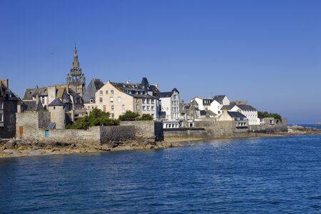 the town of Roscoff in coast of the north of Franceの写真素材