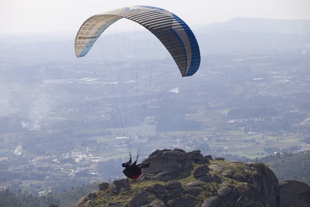 Paragliding Aboua Cup, in the north of Portugal, October 13, 2012, Caldelas, Portugal.のeditorial素材