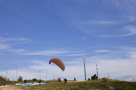 Paragliding Aboua Cup, in the north of Portugal, October 13, 2012, Caldelas, Portugal.のeditorial素材