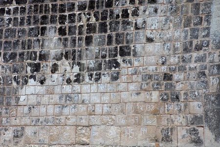Ancient Mayan temple detail at Chichen Itza, Yucatan, Mexicoのeditorial素材