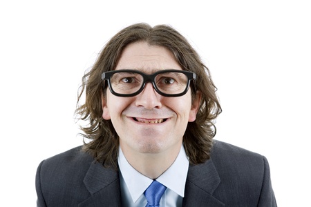 young business man portrait isolated on whiteの写真素材